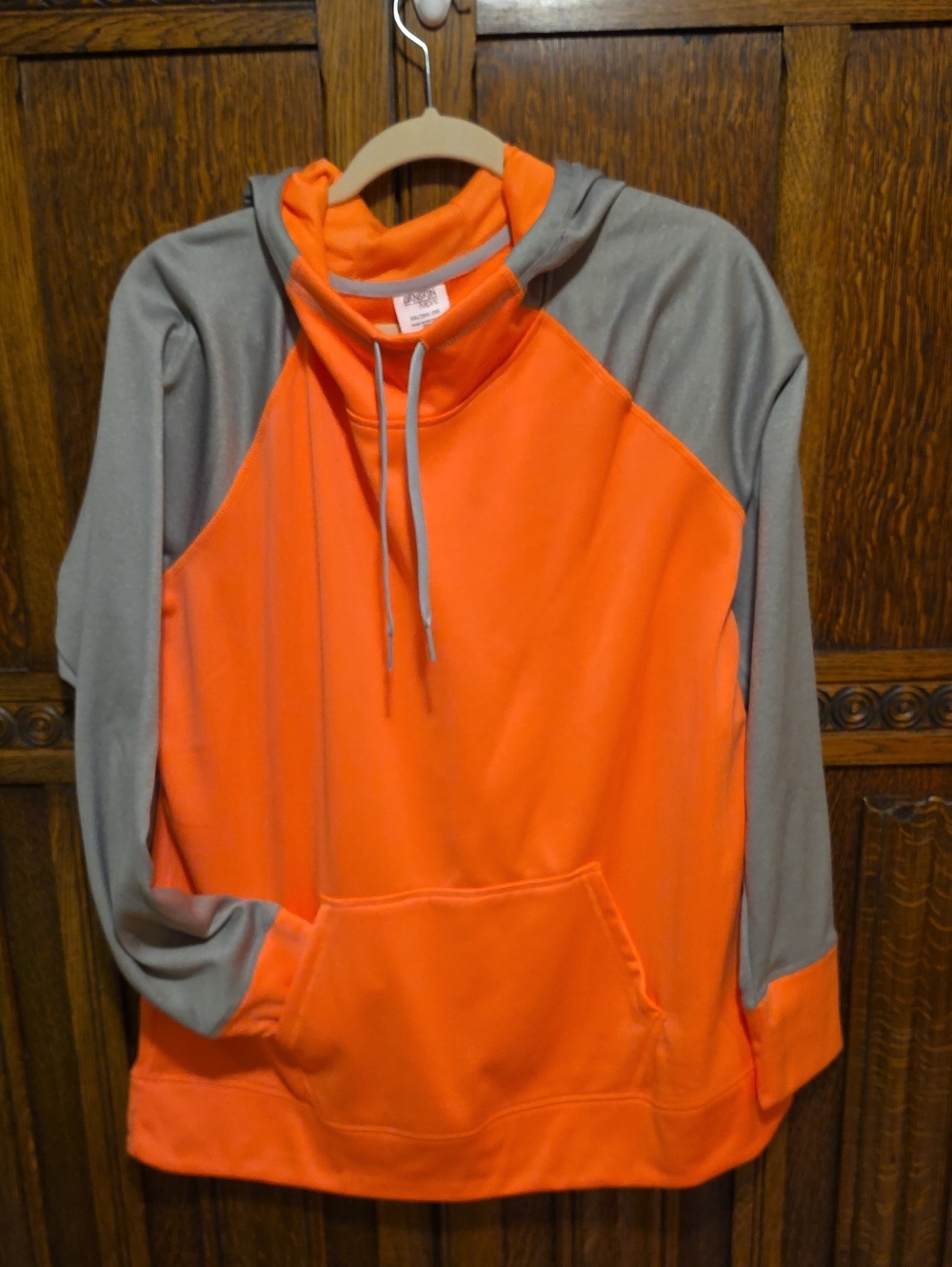 Danskin Now Orange and Gray Pullover Hoodie